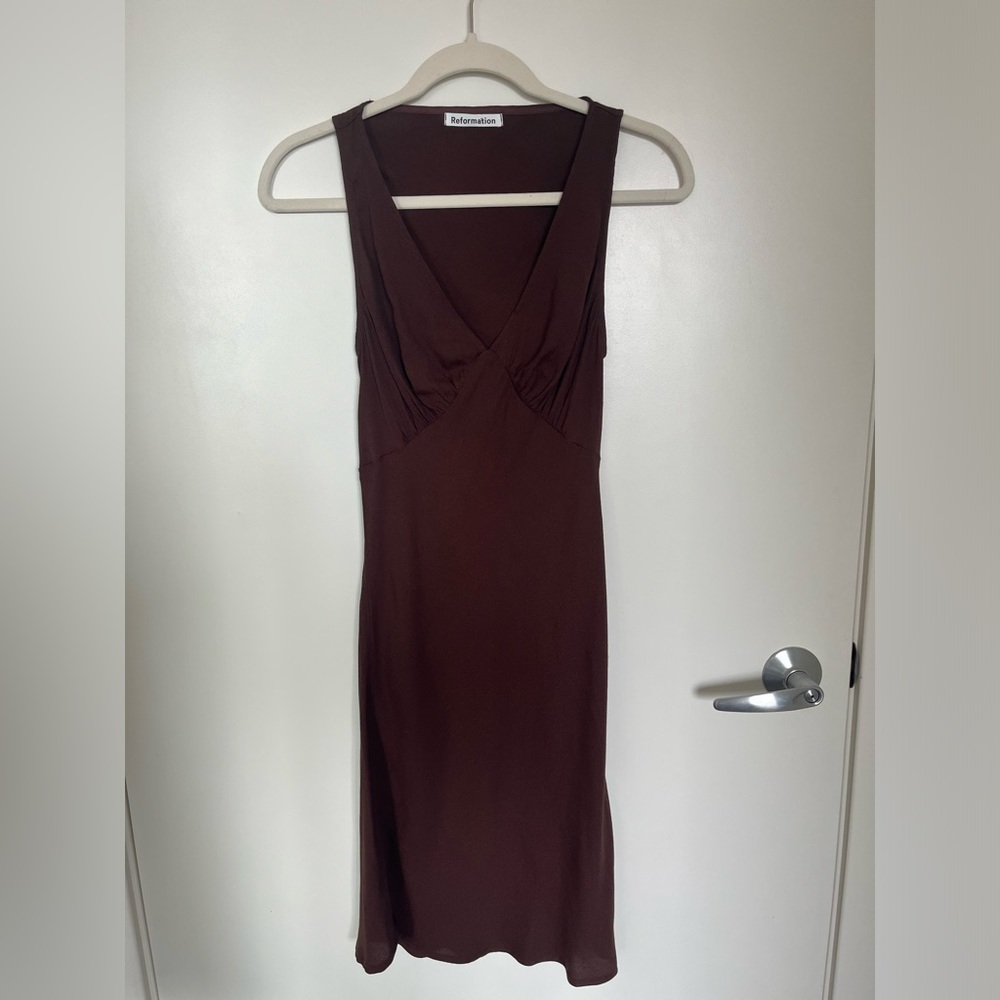 Reformation Midi Dress Brown